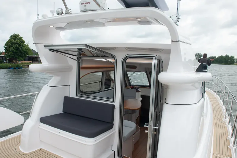 Protected aft deck aboard Wanderer